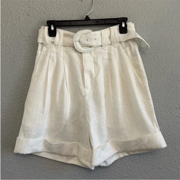 Farm Rio Tailored Linen High Rise Shorts Size Small - Picture 2 of 7